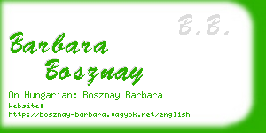 barbara bosznay business card